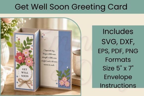 Download Get Well Soon Card SVG Template - Premium Bundle
