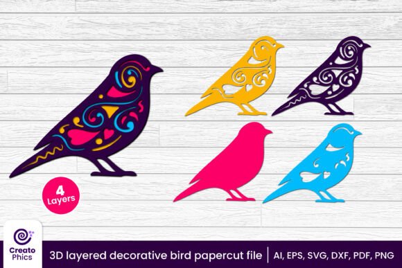 Download 3d Layered Decorative Bird Papercut SVG - Premium Resources