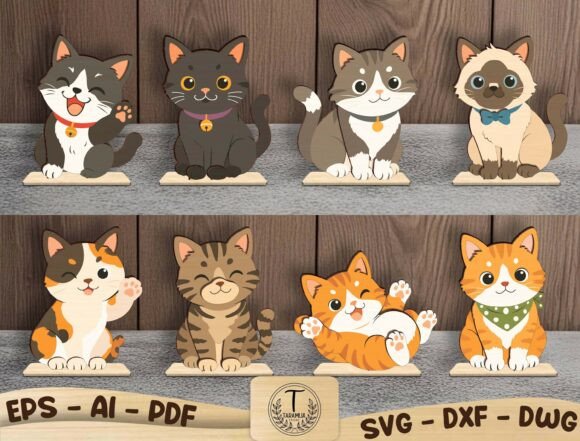 Download 3D Layered Cat Figurine SVG Bundle - Premium Bundle