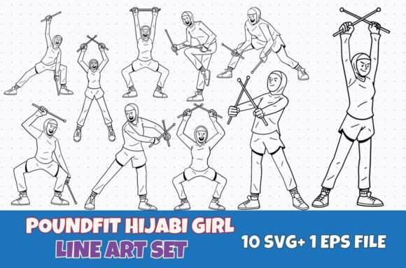 Download Poundfit Hijab Girl Outline Svg - Girl outline Collection