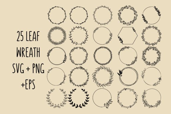 Download Leaf Wreath Svg Bundle Clipart - Leaf wreath Collection